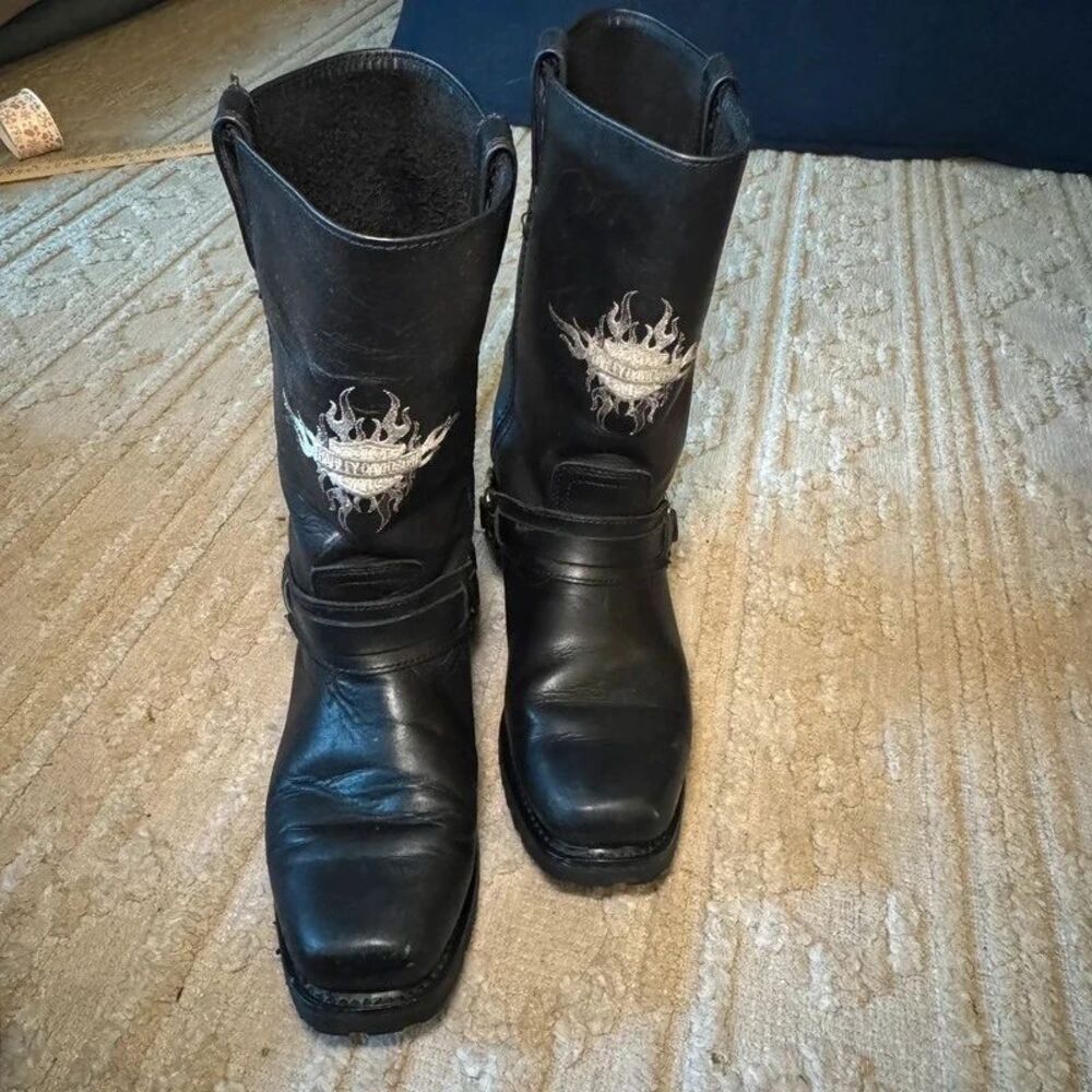 Harley-Davidson Vintage Sentry Leather Harness Boots 91055 Men's 9